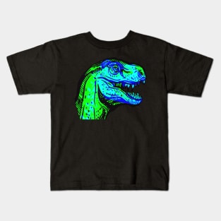 T-Rex Interactive Green&Blue Filter T-Shirt By Red&Blue Kids T-Shirt